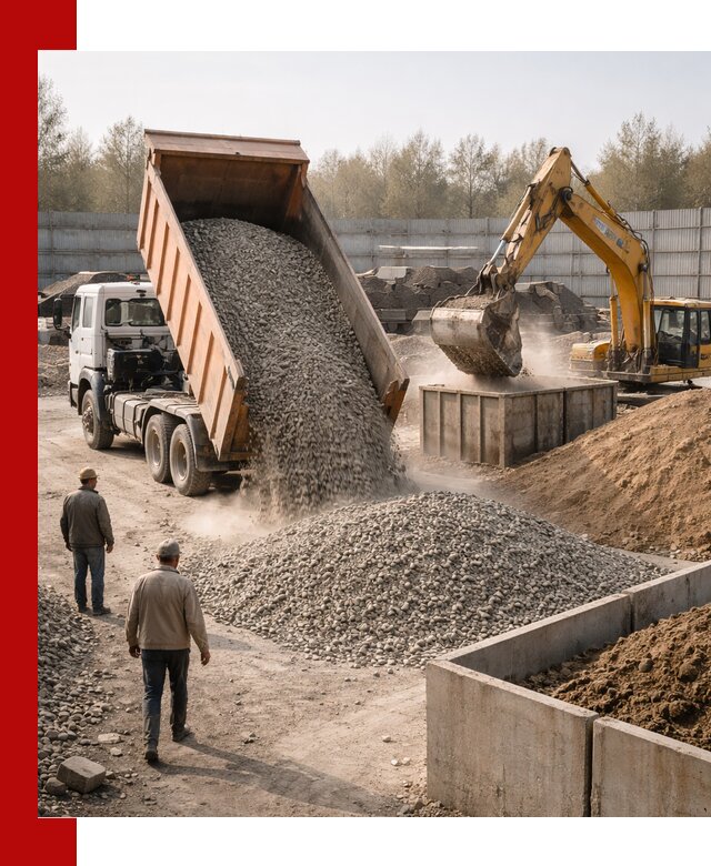 Доставка нерудных материалов с погрузкой и разгрузкой в Ломоносове