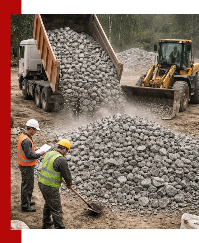 Гранитный щебень фракция 70-150 доставка в Ломоносове