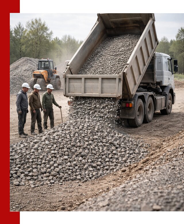 Доставка гравийного щебня фракции 70-120 в Ломоносове