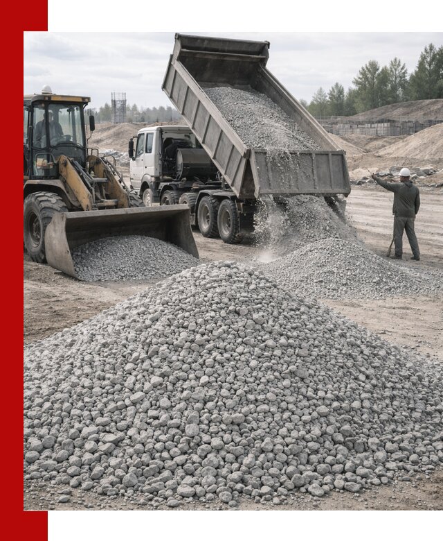 Доставка известнякового щебня фр. 5–20 в Ломоносове