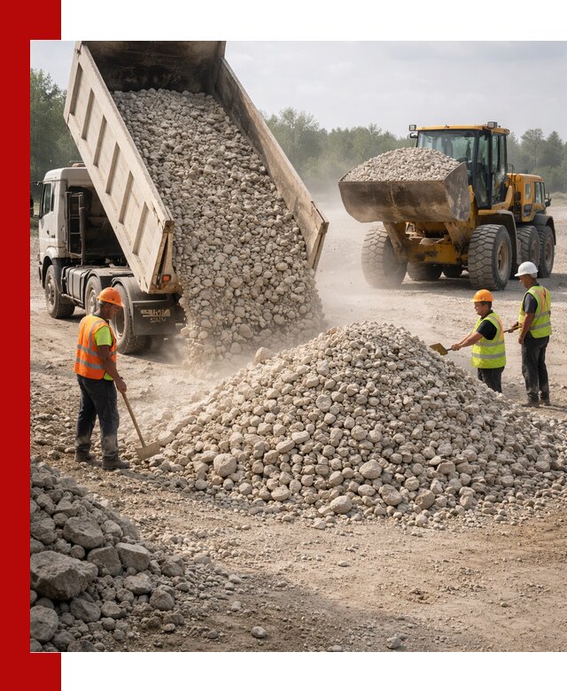 Доставка известнякового щебня фр. 40-70 в Ломоносове