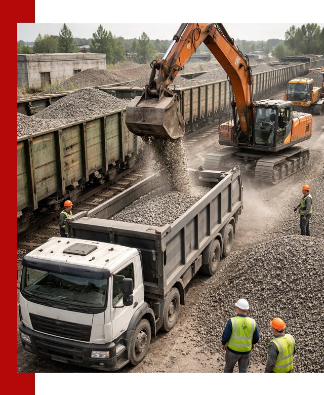 Железнодорожный щебень фракция 25–60 для поставок в Ломоносове