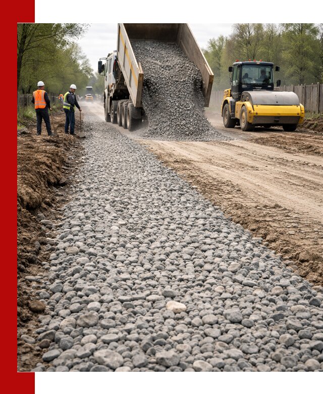 Доставка щебня для отсыпки дорог в Ломоносове высокого качества