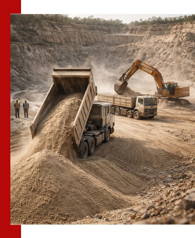 Карьерный песок навалом с доставкой в Ломоносове