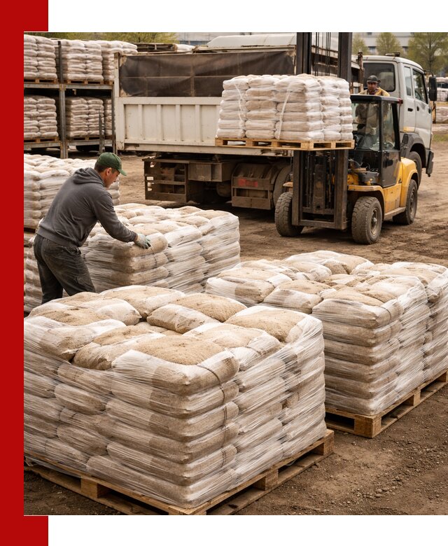 Карьерный песок в мешках с доставкой в Ломоносове