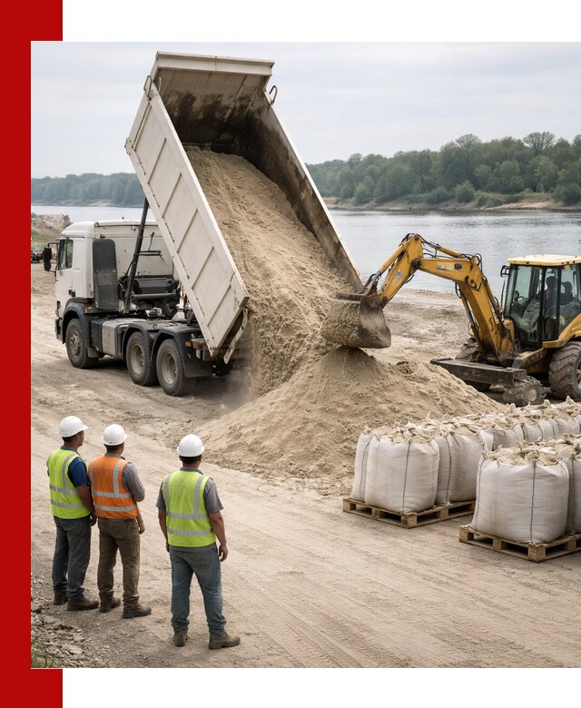 Доставка речного песка в Ломоносове самосвалами и погрузкой