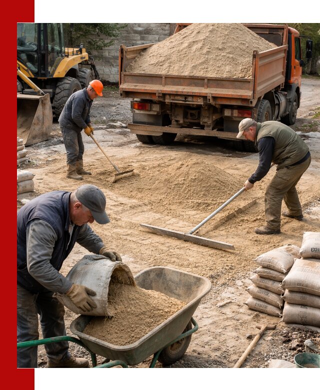 Поставка песка для стяжки в Ломоносове с быстрой доставкой
