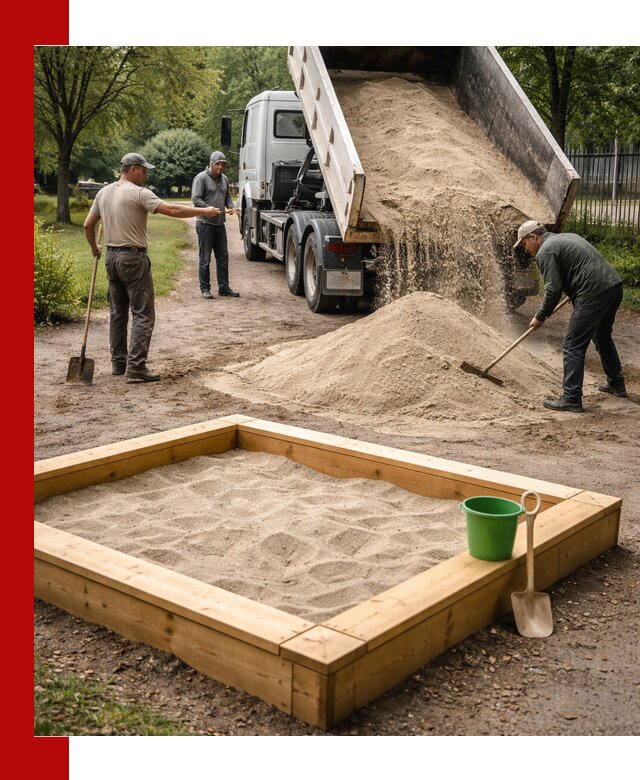 Песок для песочницы с доставкой в Ломоносове недорого и чистый