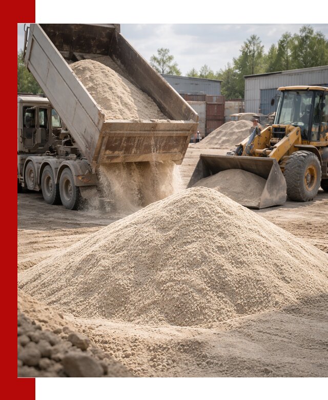 Кварцевый песок с доставкой в Ломоносове для строительных работ