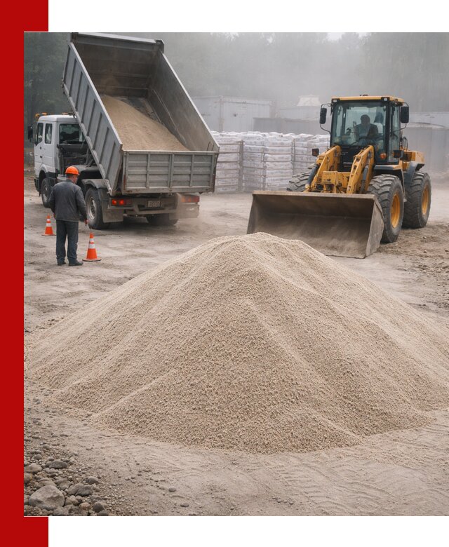 Кварцевый песок фракция 0–8 для стройработ в Ломоносове