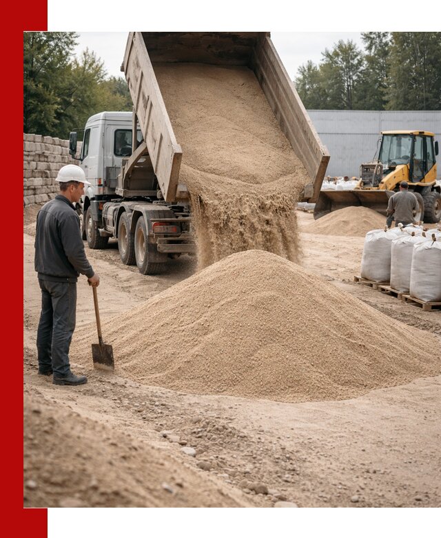 Кварцевый песок фракция 0–3 мм с доставкой в Ломоносове