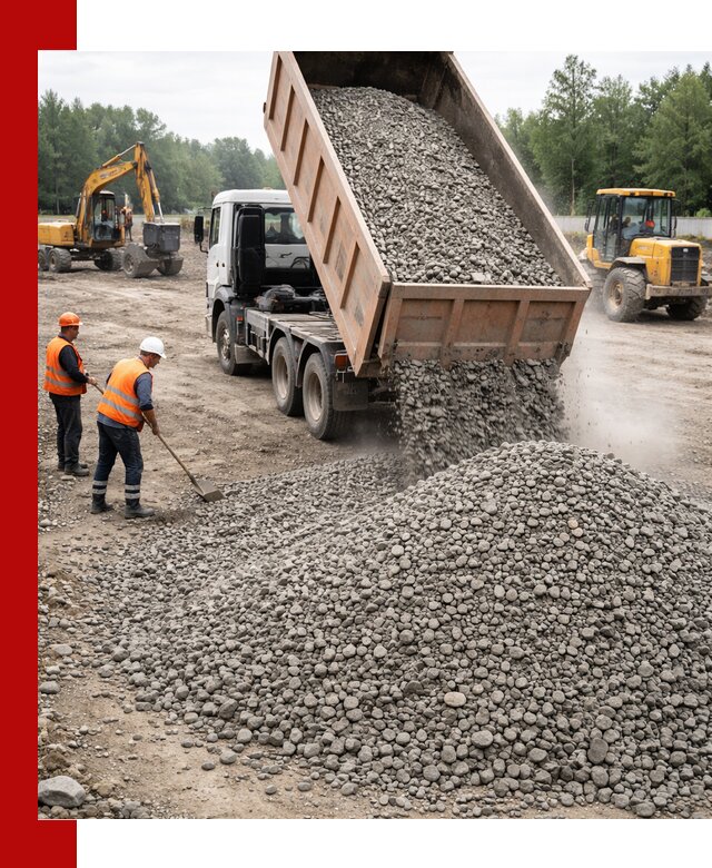 Доставка гравия фракции 40-70 в Ломоносове оптом и в розницу