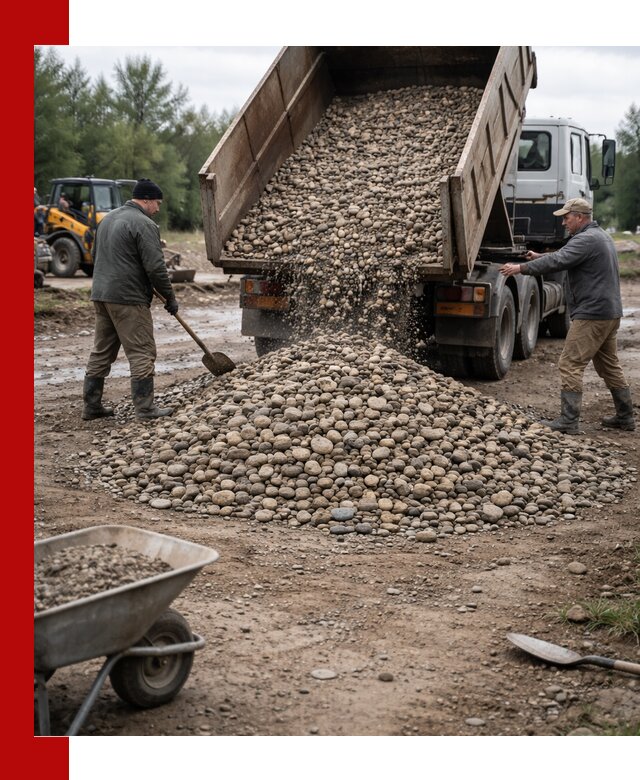 Доставка гальки речной оптом и в розницу в Ломоносове