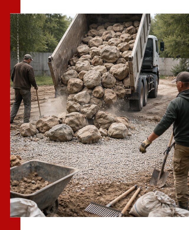 Доставка и укладка булыжника в Ломоносове