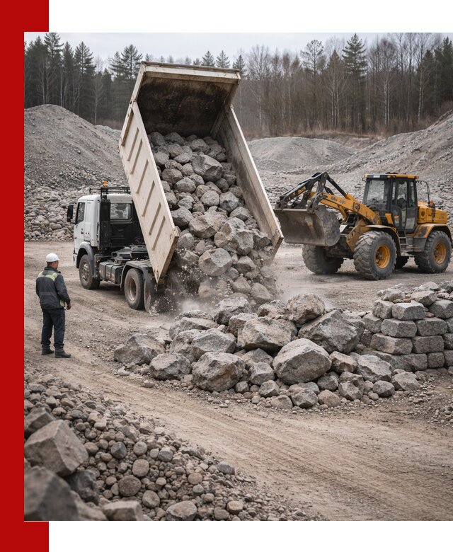 Доставка и продажа бутового гранитного камня в Ломоносове