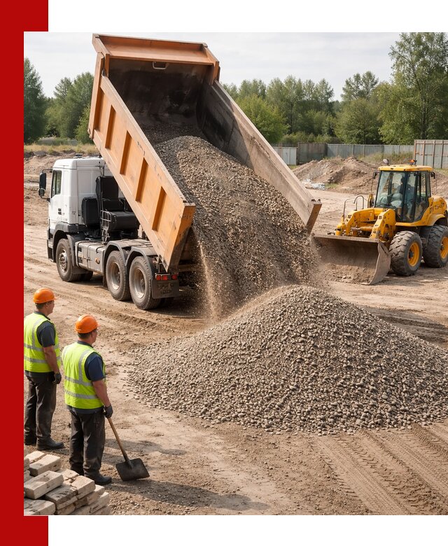 Доставка щебёночно-песчаной смеси ЩПС С7 в Ломоносове