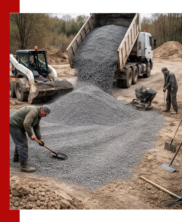 Отсев для подсыпки в Ломоносове — доставка и подсыпка на участок