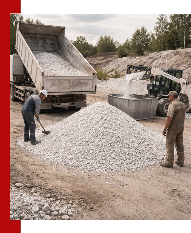 Доставка и продажа белой мраморной крошки в Ломоносове