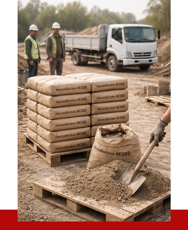 Пескобетон М300 в Ломоносове с доставкой от 4764 р. за куб | ПРОНЕРУДЛмн