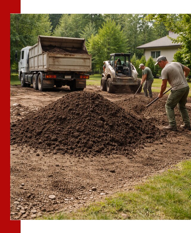 Доставка и укладка грунта для газона в Ломоносове
