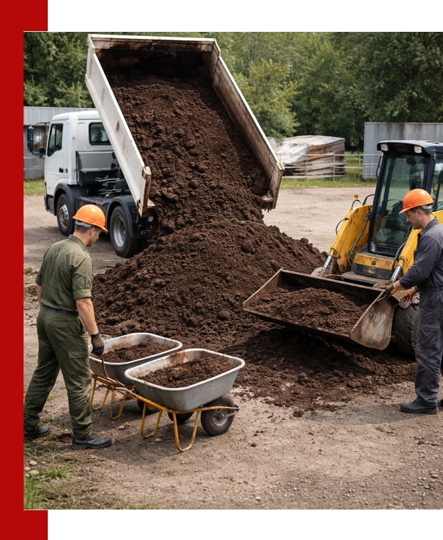 Доставка торфо-земляной смеси в Ломоносове для огорода и ландшафта