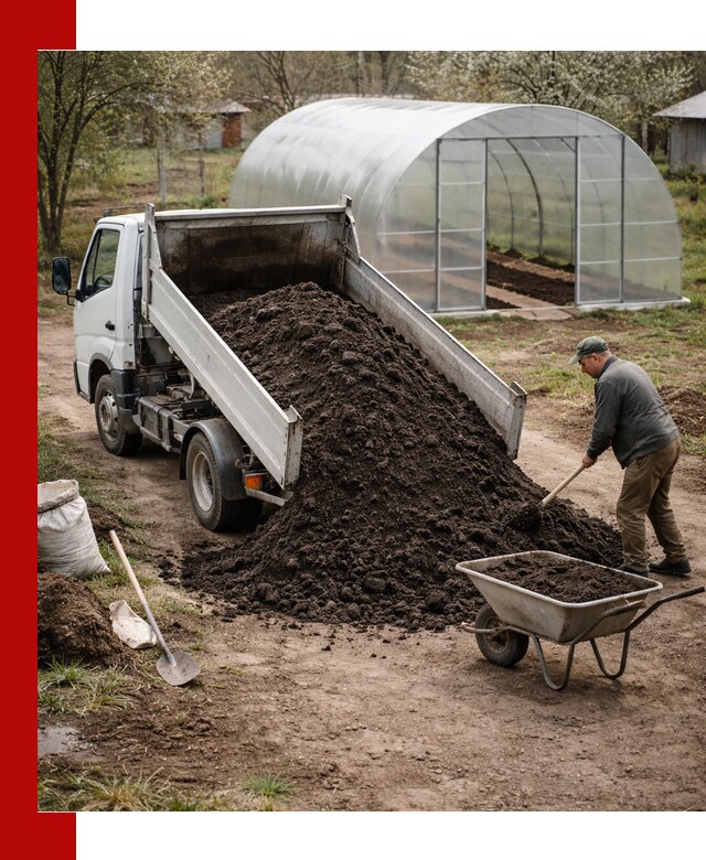 Чернозем для теплицы с доставкой в Ломоносове