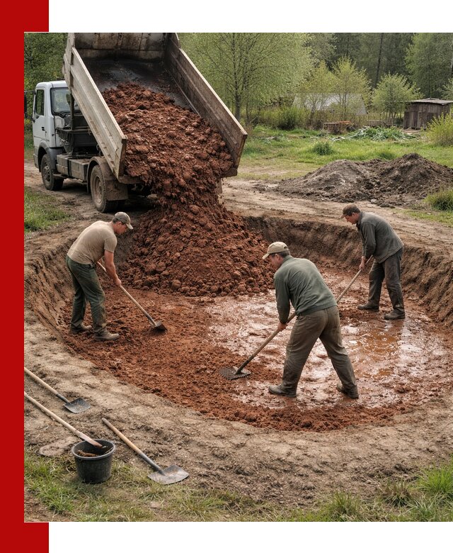 Купить качественную глину для пруда в Ломоносове
