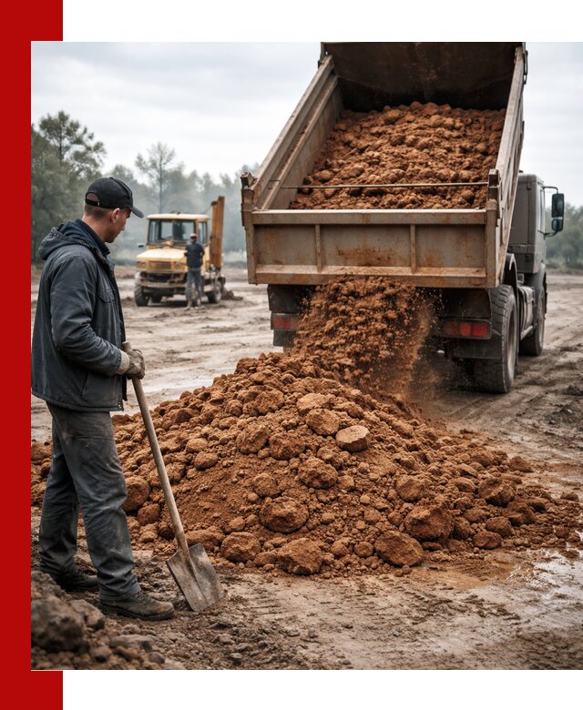 Глина для засыпки в Ломоносове с доставкой самосвалами