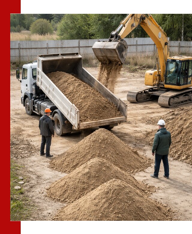 Доставка супеси вагонными и автопартиями в Ломоносове