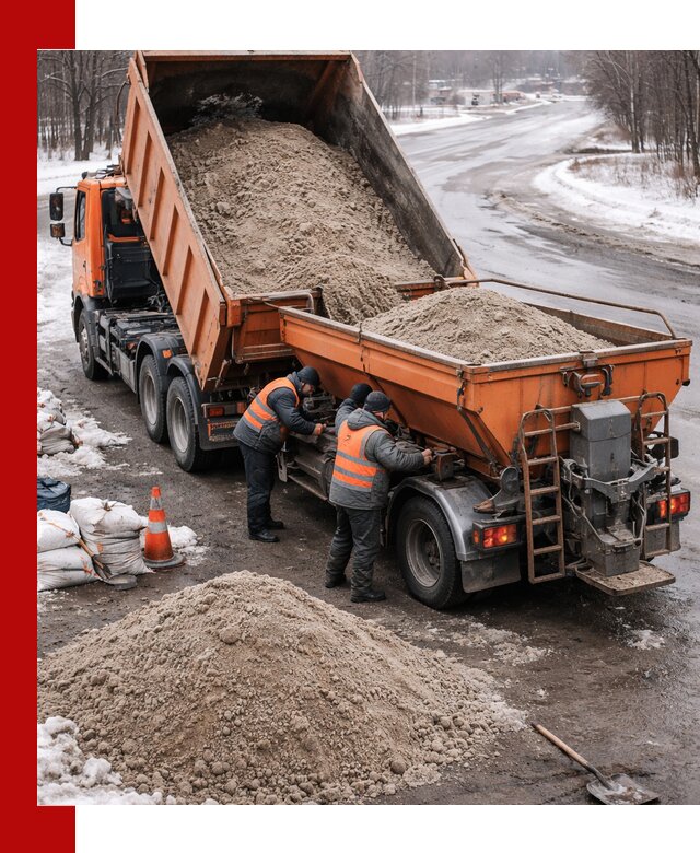 Поставка и вывоз пескосоля в Ломоносове оптом и в розницу