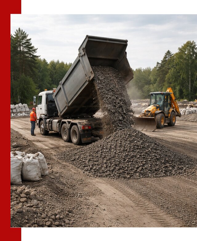 Доставка дробленого асфальта в Ломоносове для дорожных работ