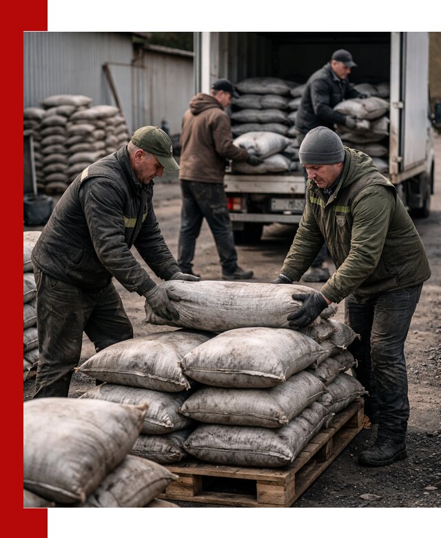 Доставка угля в мешках по выгодным ценам в Ломоносове