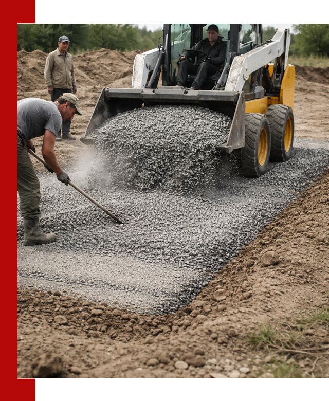 Устройство щебеночной подушки в Ломоносове для дорог и фундаментов